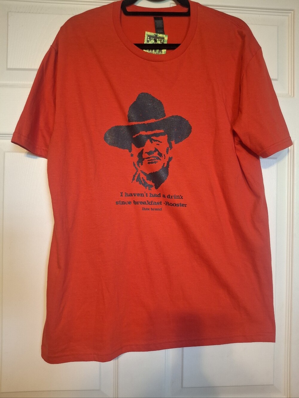 Men's Red Short-Sleeve Tee with Black Cowboy Graphic